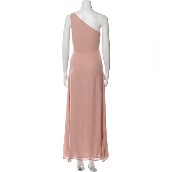 SOLD - REFORMATION Evelyn Dress - Blush One Shoulder Blush Light Pink 2 XS - Picture 7 of 8